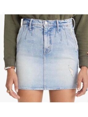 MOTHER JEANS The Double Dart Denim Mini Skirt, Size 25